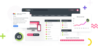 Screenshot of Insites dashboard with graphs, charts, and data displays, featuring a progress bar, and notifications.
